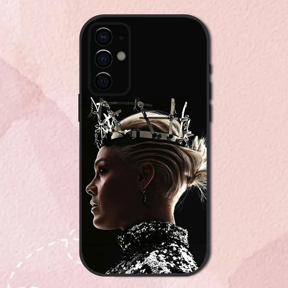 Певец П-П!NK Чехол для телефона Samsung S24, S21, S22, S23, S30, Ultra, S20, Plus, Fe, Lite, Note, 10, 9, 5G Черный Мягкий