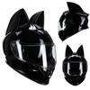 3C Certified Cat Ear Full Face Helmet Electric Motorcycle Commute All Season Bluetooth Ready