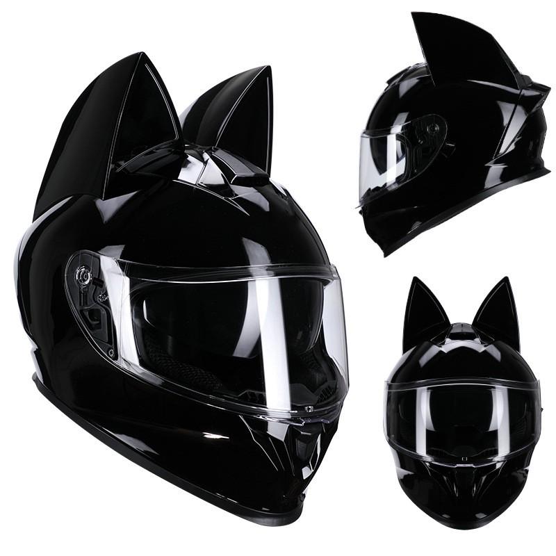 3C Certified Cat Ear Full Face Helmet Electric Motorcycle Commute All Season Bluetooth Ready