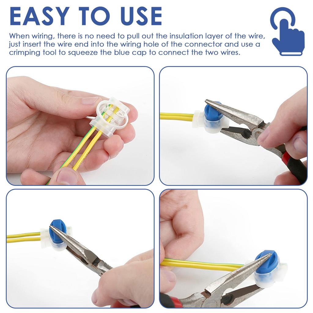 30 шт. Водонепроницаемый кабельный соединитель для роботизированной газонокосилки IDC 314 Соединитель электрических проводов для кабеля 22-14 AWG Роботизированная газонокосилка