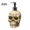 Gothic Bathroom Decor Accessories Skull Dispenser Bottle with Pump, Large Capacity Vinyl Refillable Hand Soap Lotion Container, for Shower Gel