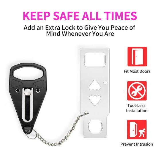 Портативный дверной стоп-сигнал для путешествий, дверной замок отеля, громкий звук 120 дБ, питание от батареек, простая установка, дверной стоп-сигнал