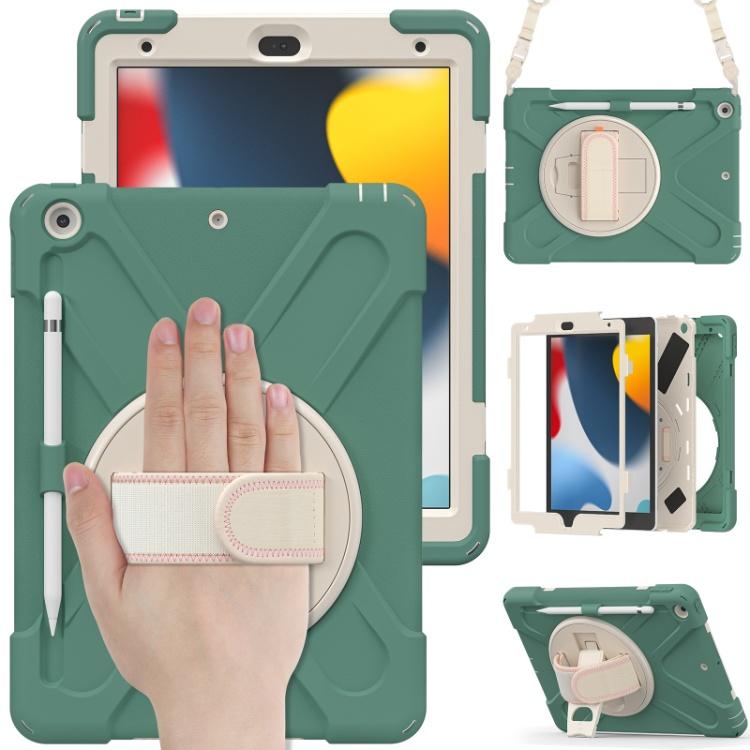 Custom 3-in-1 Protective Tablet Case for iPad 9th 8th 10.2 Inch Shockproof with Wrist Strap and Pencil Holder