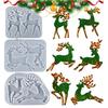 Christmas Shaped Silicone Mold DIY Epoxy Resin Mold Deer Elk Mold Christmas Tree Pendant Decoration Christmas Elk Mould