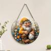 2D Flat 20cm Easter Egg Dwarf Dwarf Wooden Wall Hanging Decor - Car Balloon Universal Holiday Wooden Pendant, Home Decoration Welcome Sign Party Decor