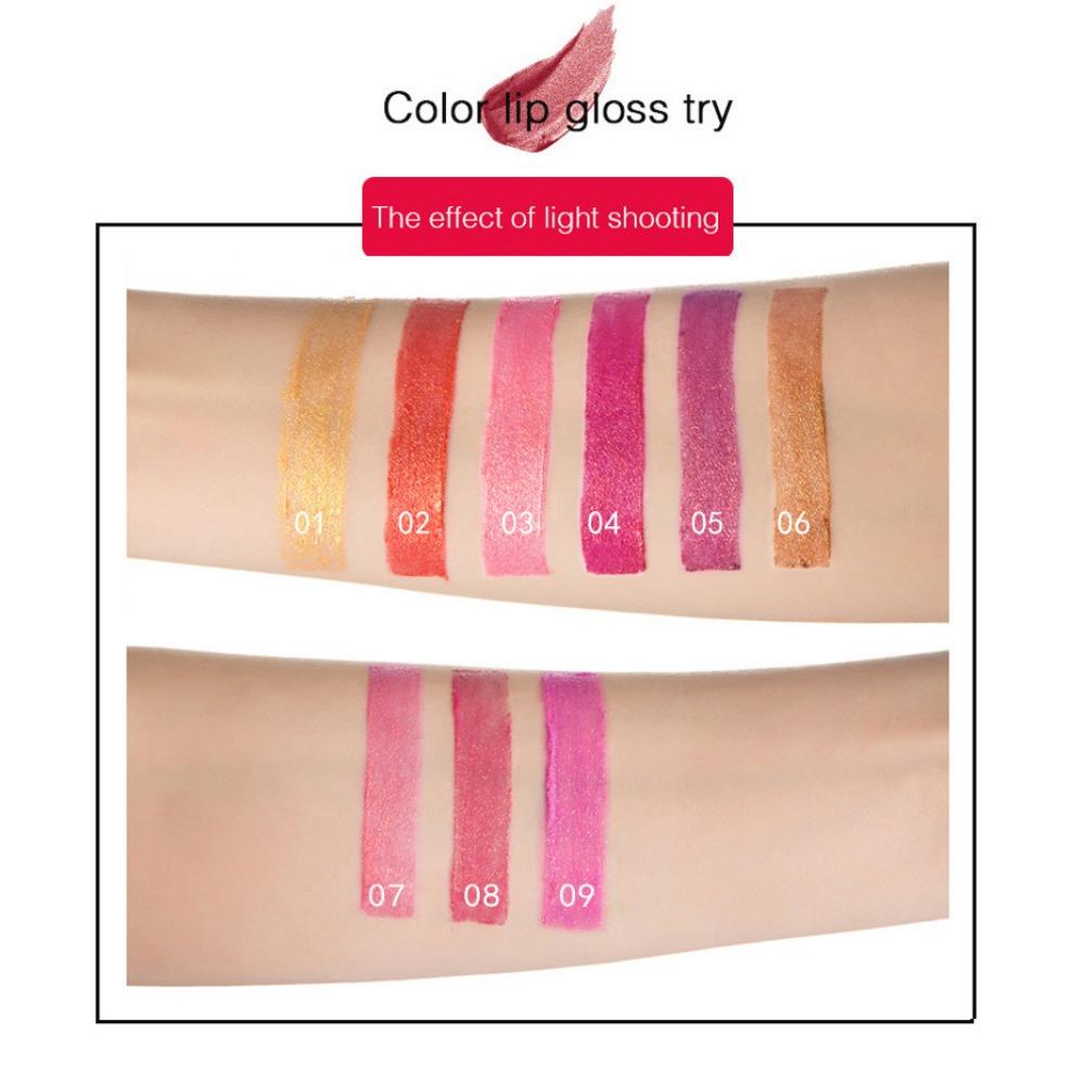 HANDAIYAN Mermaid Ji Shiny Metal Pearly Color Change Color, Warm, Red Gilt Gold Lip Balm