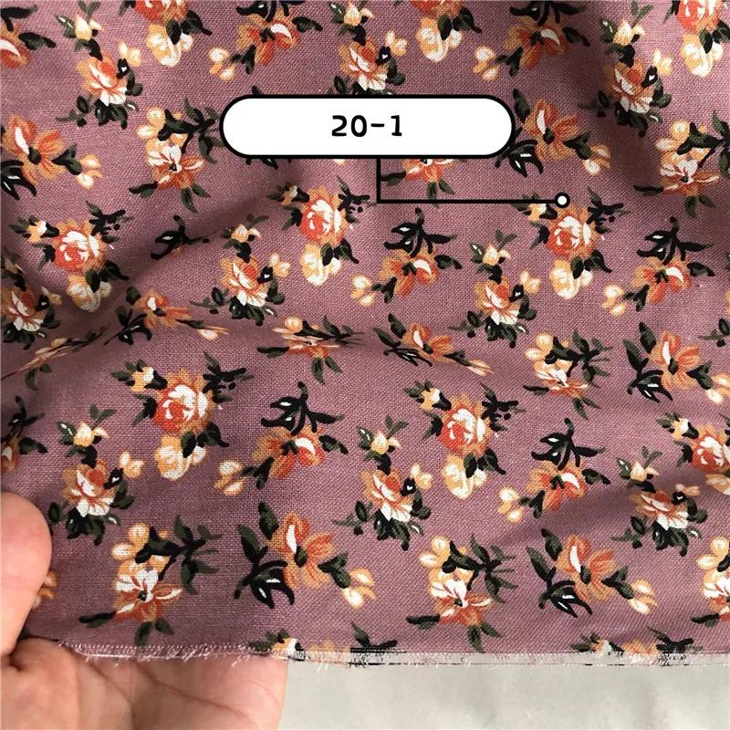 100x140cm Retro Pastoral Cotton/Linen Small Flower Floral Fabrics Soft for Spring Handwork Decor Tablecloth Dress Cushion Craft