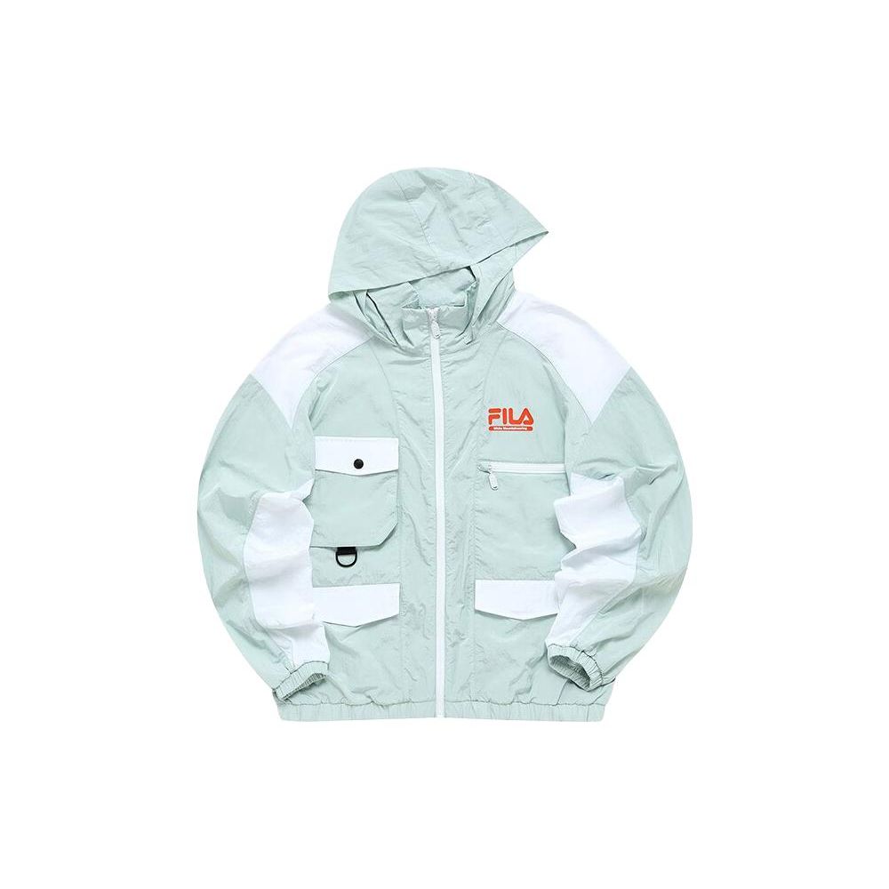 Fila Fusion Рабочая куртка с капюшоном и принтом из букв Color Block Женские куртки Фильтр-Серый T11W227704F-GY