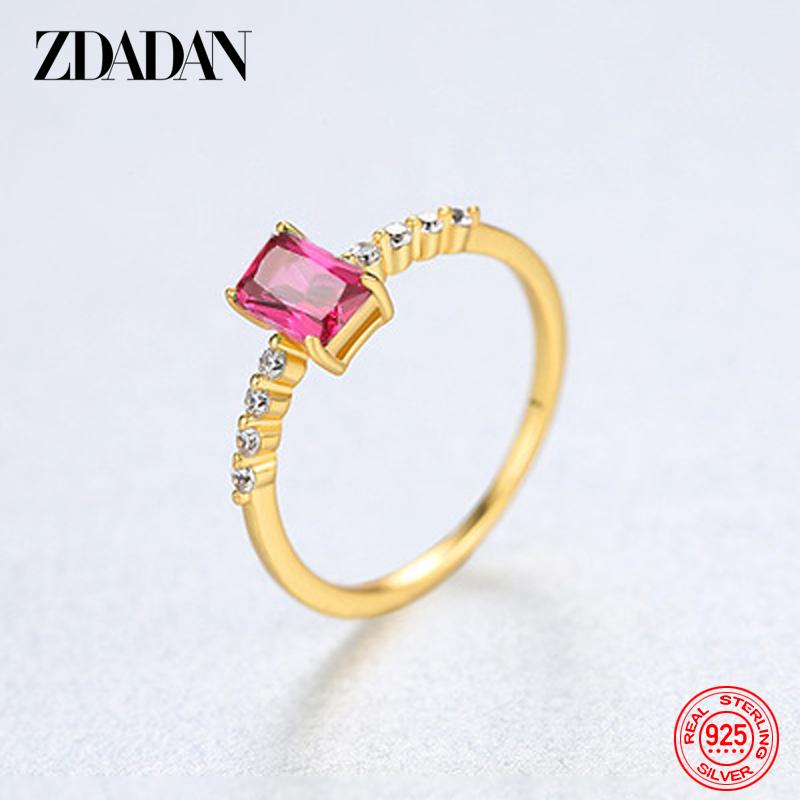 925 Sterling Silver Fashion Zircon Ring for Women Simple Luxury Wedding Jewelry Party Gift