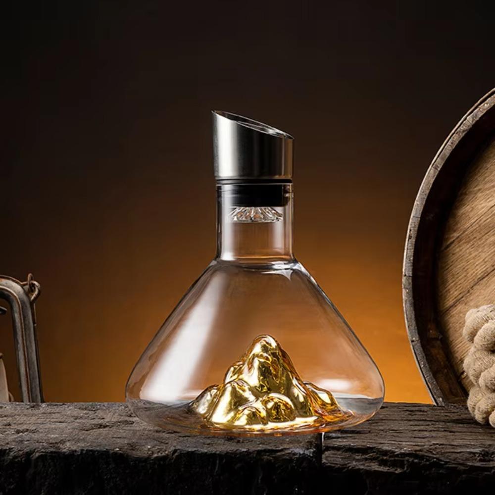Glass Iceberg Wine Decanter Mountain Shaped Wine Aerating Pourer Wine Aerator Family Gathering