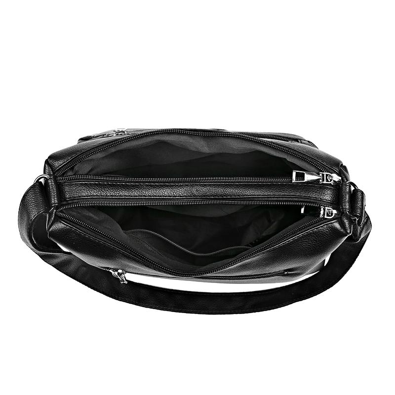 Women's Crossbody Bag Multi-Layer Bag Soft Leather Middle-Aged Mother Shoulder Bag