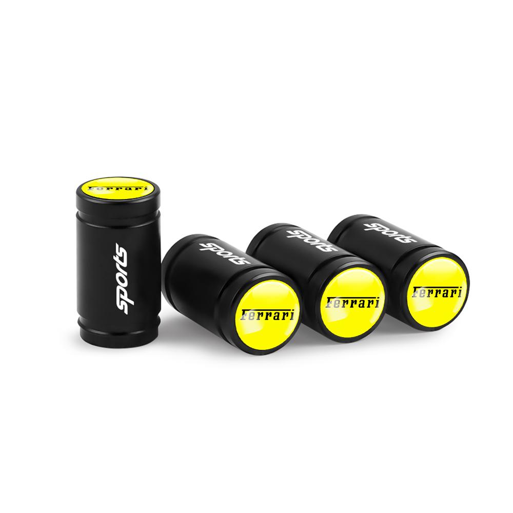 4Pcs Aluminum Car Wheel Tire Air Valve Dust Caps AutoAccessories For Ferrari Roma Spider SF90 Superfast Competizione 308 328 ZX4