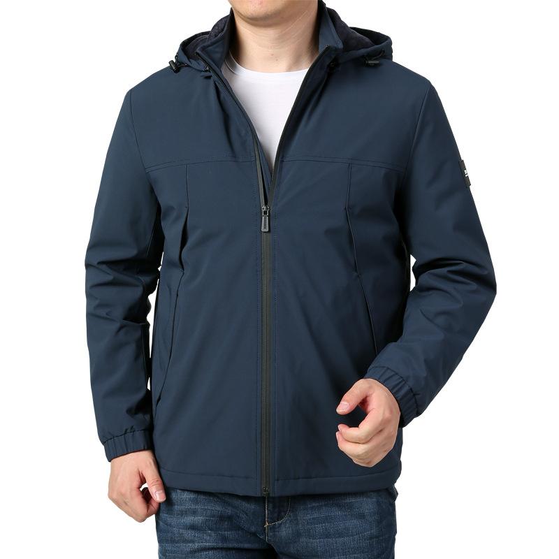 Autumn and Winter Velvet Padded Men's Jacket Outdoor Casual Loose Men's Jacket Quick-drying Warm Men's Jacket