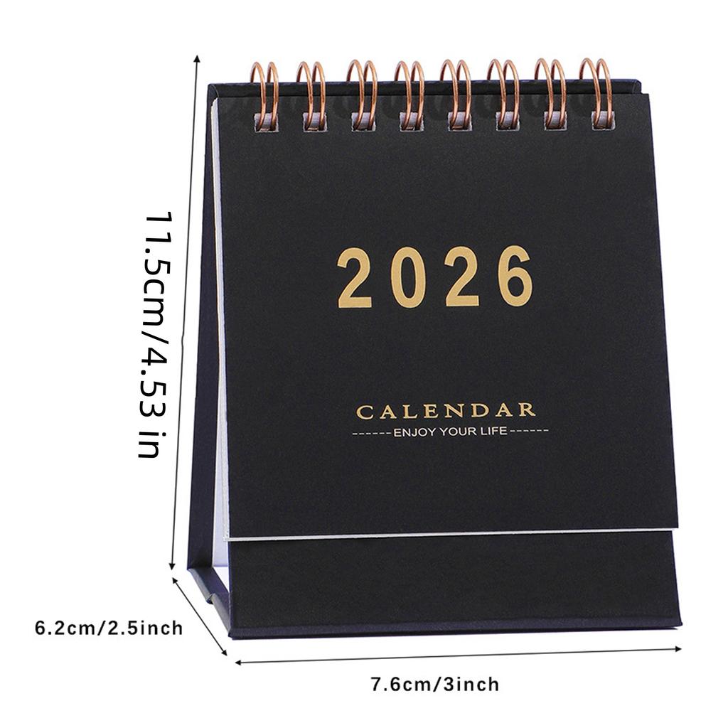 1 шт. Мини простой настольный календарь 2026 года Креативный календарь на спирали для украшения рабочего стола Офисные канцелярские товары