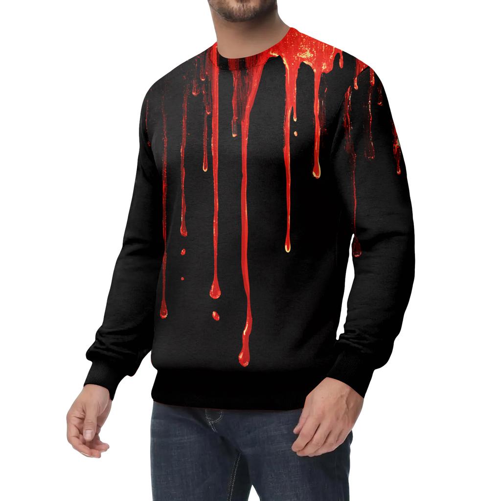 Мужской повседневный модный свитшот с принтом и круглым вырезом