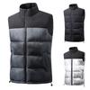Мужской повседневный жилет на молнии с цветными блоками, Мужской утолщенный пуховый жилет, Безрукавный уличный повседневный теплый жилет-пальто со стойкой