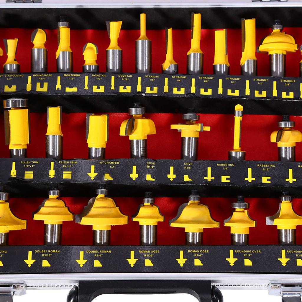 35pcs 1 2 Inch Shank Router Bits Set Woodworking Milling Cutter Bits With Box