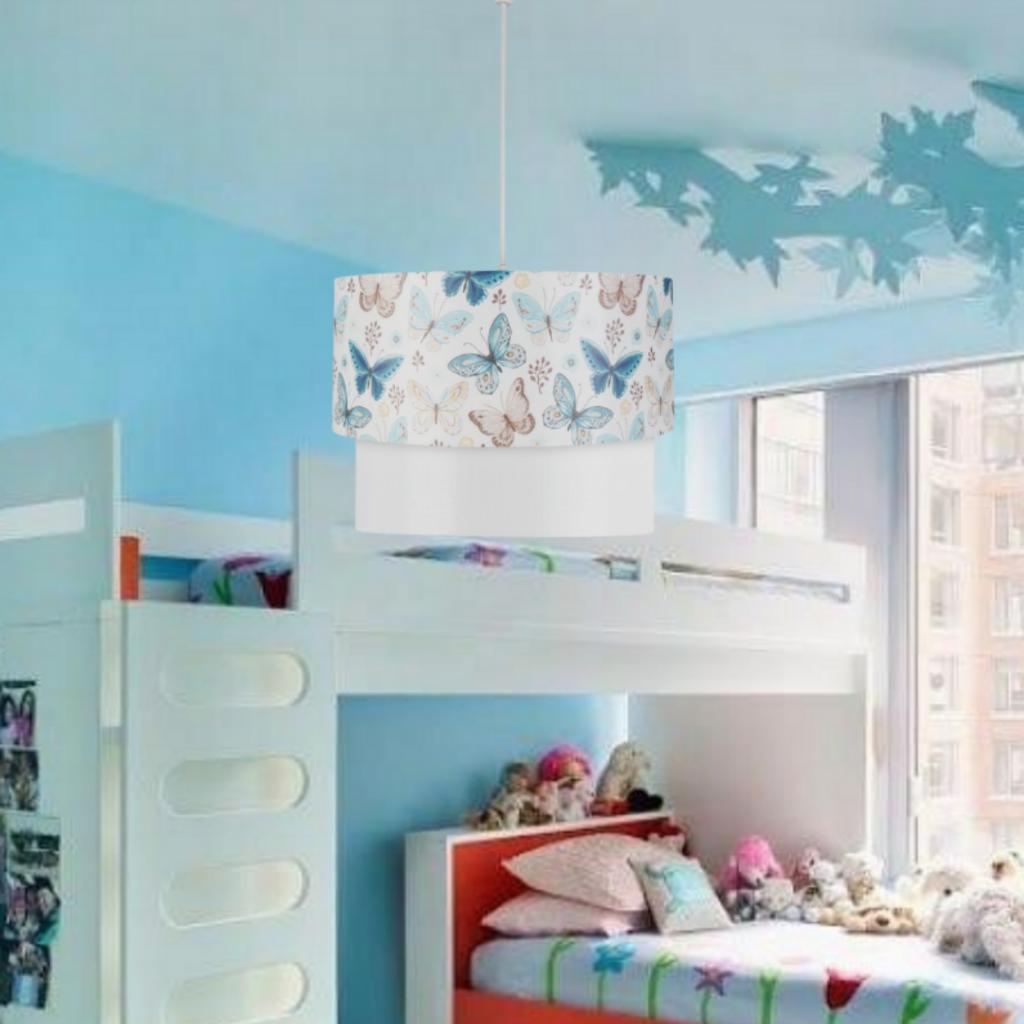 Cake Shaped Butterfly Patterned Pendant Lamp Bedroom Children's Room Teenager's Room Hallway Chandelier