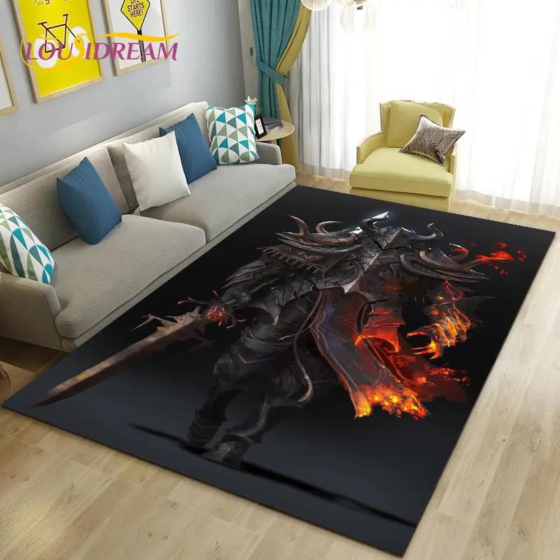 Ковер Игровой Зона Рыцарь Тамплиер Крестоносцы Большой,Ковер для Гостиной Спальни Дивана Придверный коврик Кухня,Нескользящий Коврик для Пола