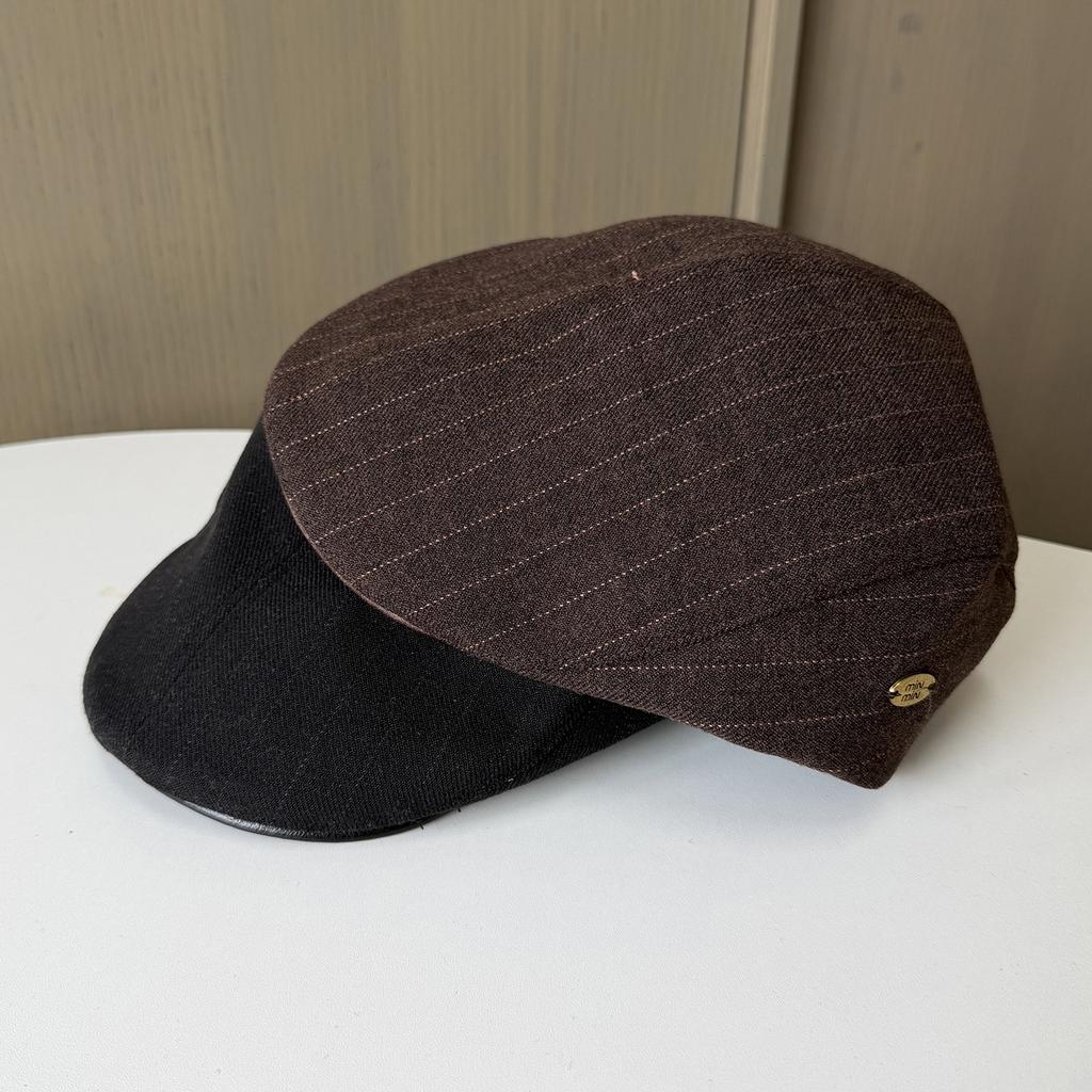 Autumn new retro striped forward hat women's literary and fashionable face small painter hat men's casual cap