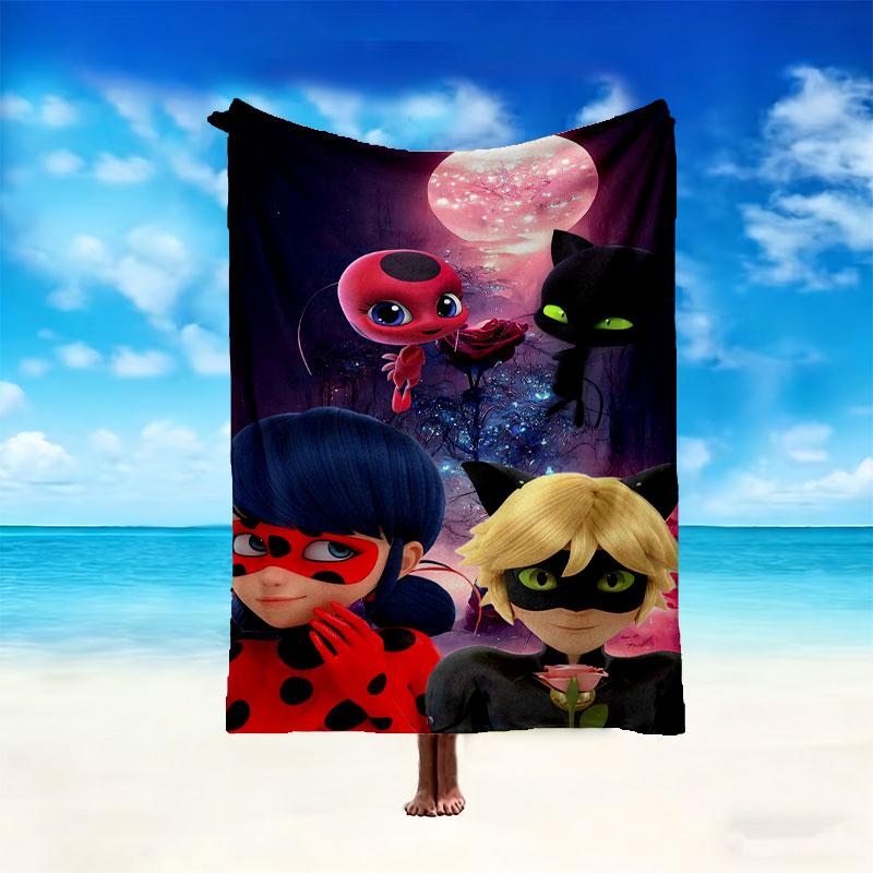 1pc Cozy Print Blanket, Ladybug Blanket Appropriate for Home Picnic and Travel Adventures
