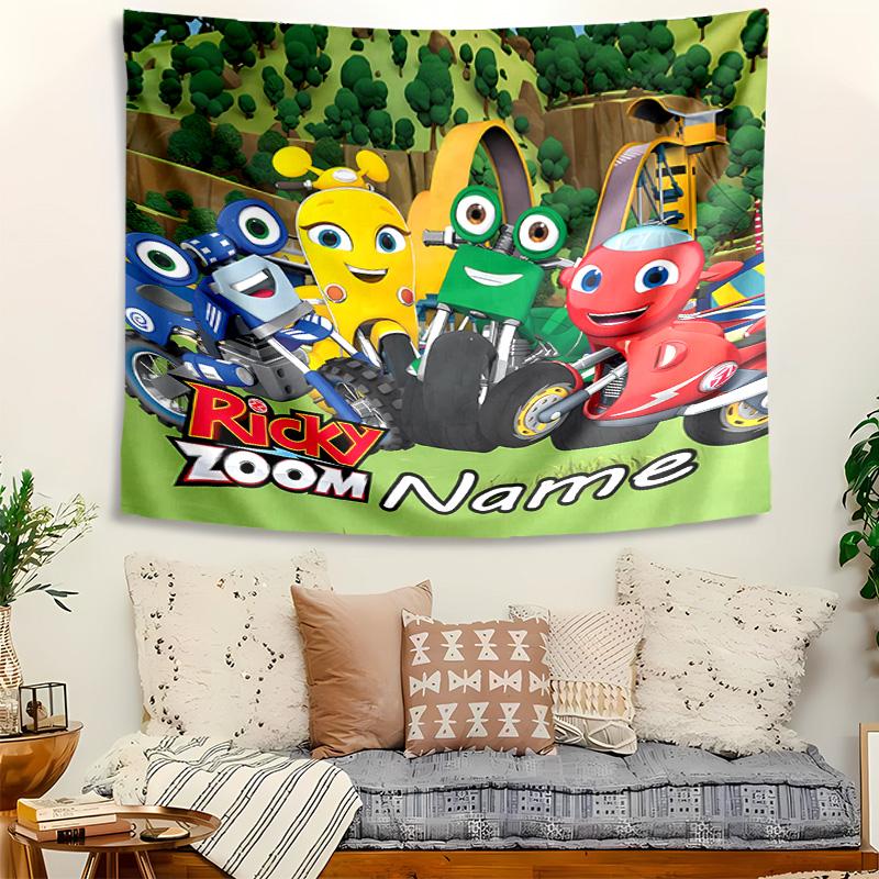 Personalized Ricky Zoom Background Tapestry,Custom Name Birthday Party,Multifunctional Wall Decoration for Home Decor,Various Occasions