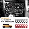 Наклейки из углеродного волокна для интерьера, набор для BMW Mini Cooper R50 R53 2001-2006, центральная консоль, панель кнопок дверей
