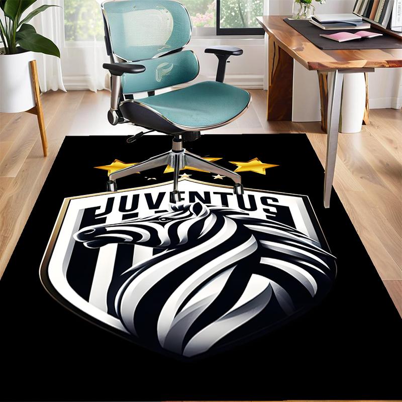 Juventus Football Polyester Carpet, Soft Indoor Mat for Office Chair, Living Room, Computer Desk - Decorative Home Office Rug Design