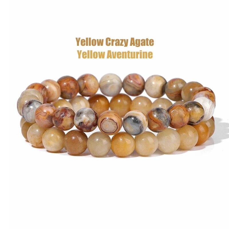 2 шт./компл. браслеты для женщин, набор браслетов из натурального камня, агаты, 8 мм, бисер, бирюзовый кристалл, браслет, мужские ювелирные изделия, исцеление