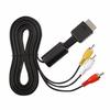 TV Adapter Black Video/Audio Cable AV Cord Flat 3 RCA