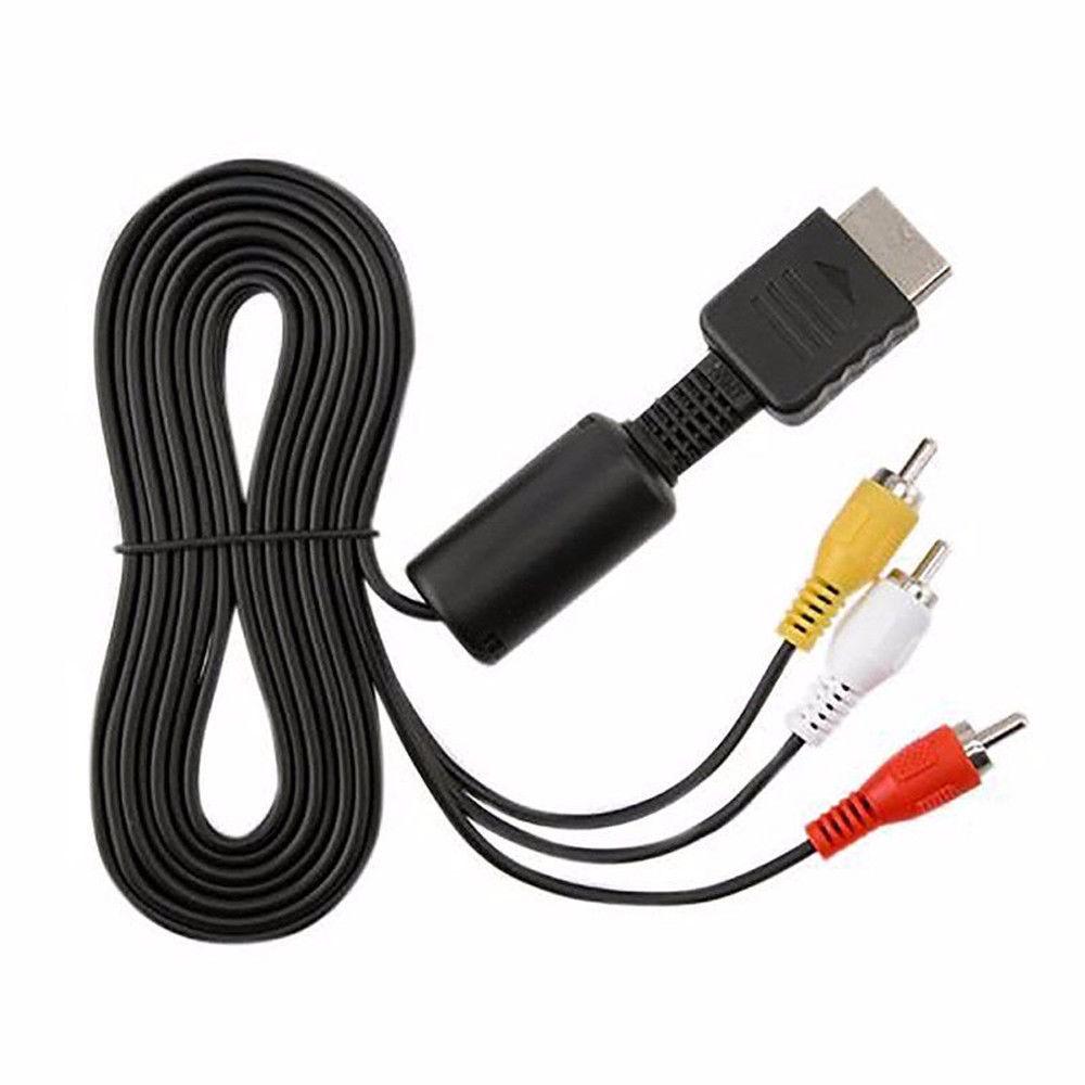 New Adapter Black AV Cord 3 RCA Video/Audio Cable Flat