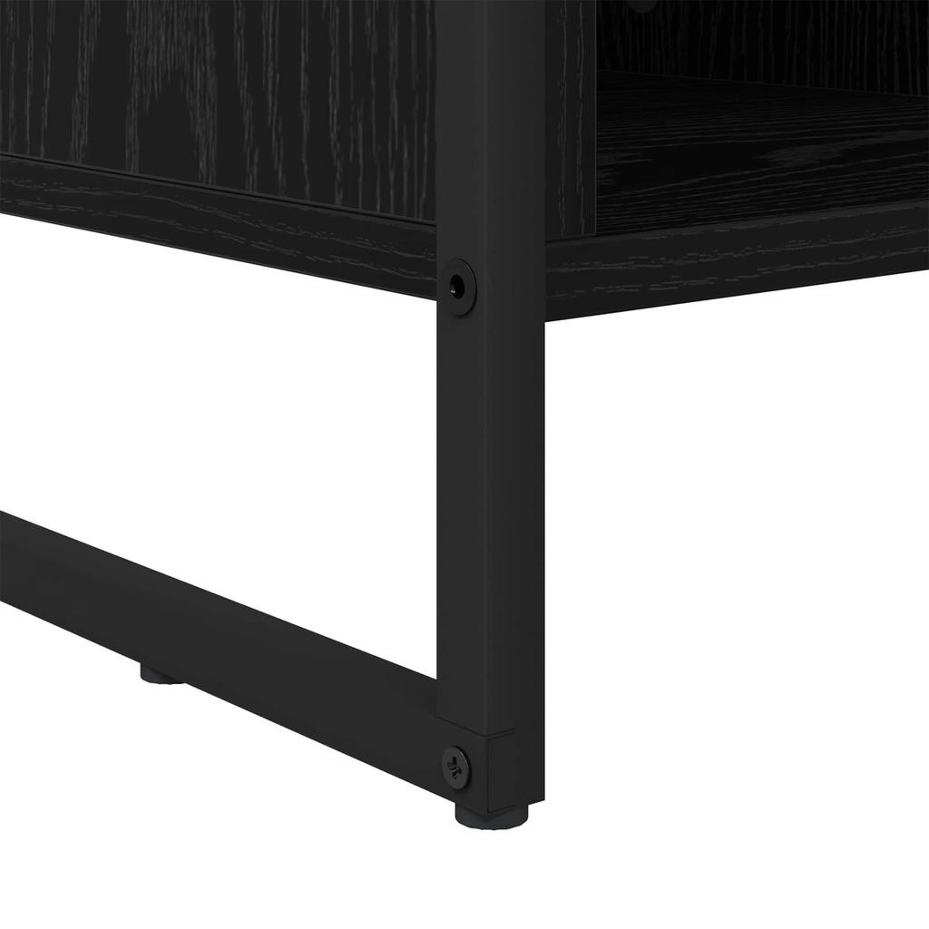Shoe Cabinet with Storage Black Oak Effect 100 x 35 x 44 cm
