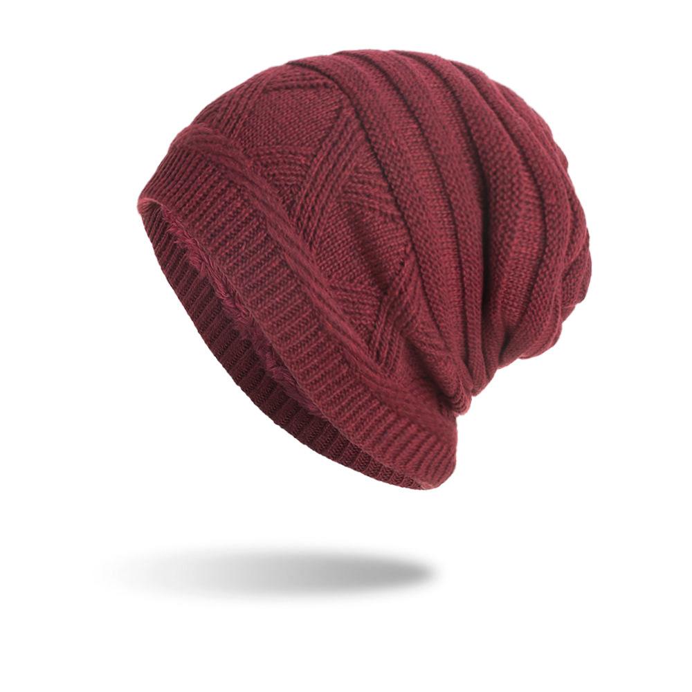 Осень и зима новый бархатный XX горизонтальная полоса термосвитер шапка вязаная шерстяная шапка