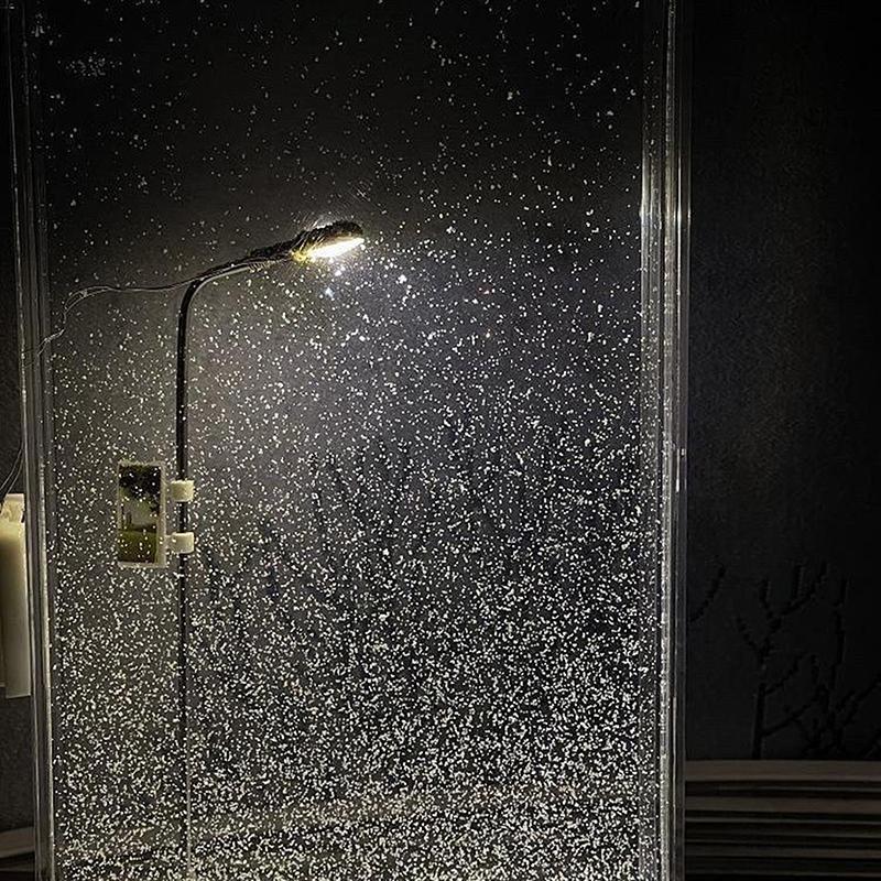 Flowing Small Night Light Snow Scene Street Light Snowy Night Snow Simulation Handmade Diy Material Package Desktop Decor