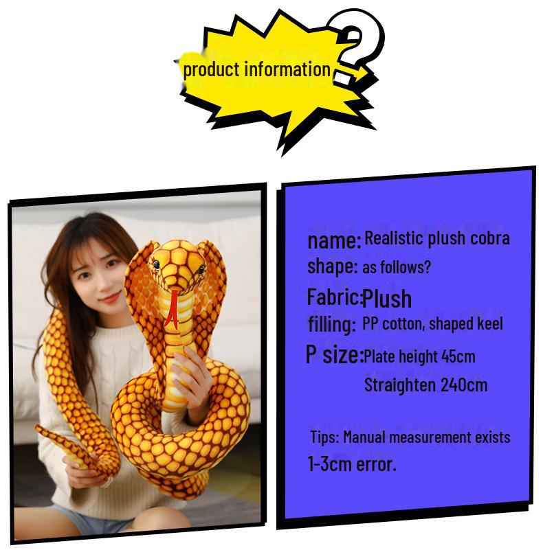Cross-Border Cobra Python Plush Toy: Funny Snake Doll Gift for Boys