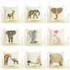 Creative Cartoon Elephant Cushion Cover Cotton Linen Elephant Printing Pillow Case For Sofa Home Decoration Almohada Zt89