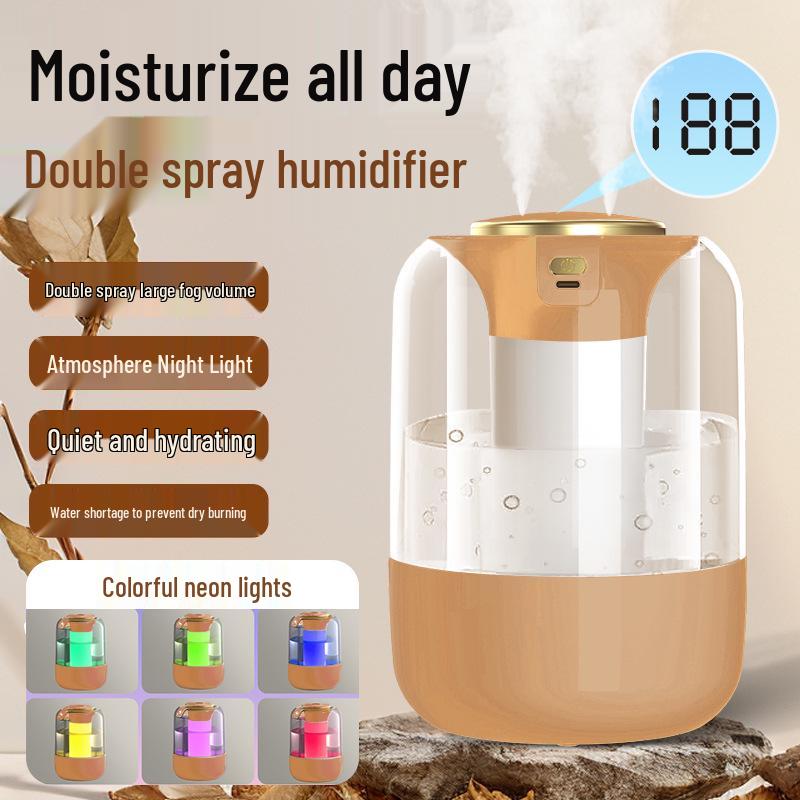 3L Double-Spray Silent Humidifier for Bedroom, Baby, Dorm, and Office