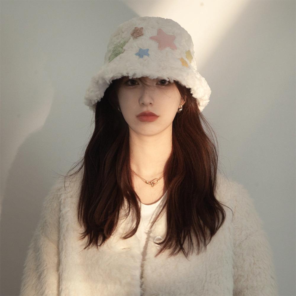 Foldable Bucket Hat Plush Panama Hat New Fisherman Cap Winter