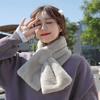 Imitation Animal Hair Scarf Women Solid Color Thickened Plush Versatile Winter Scarf Versatile Style