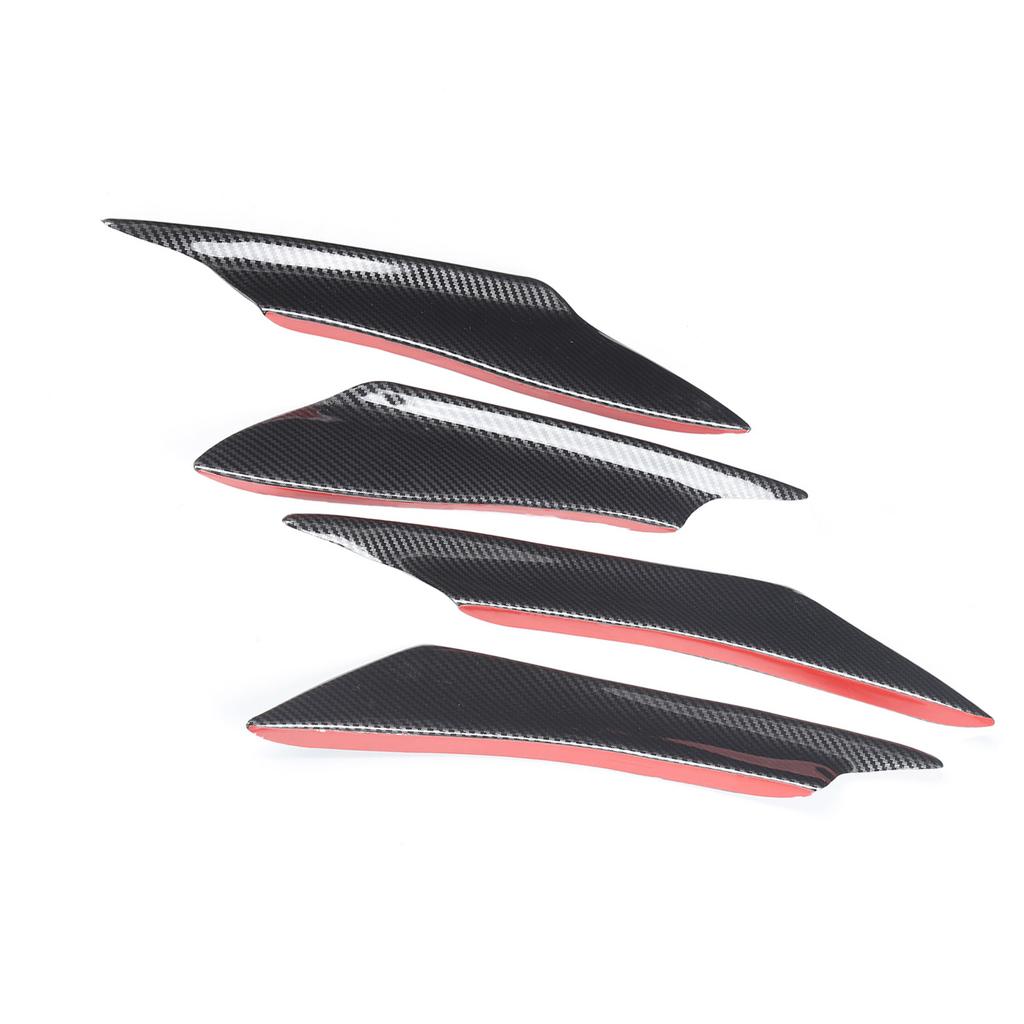 4Pcs Universal Front Bumper Spoiler Lip Splitter Fin Carbon Fiber Style Car Exterior Body Kits