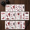 Adults Kids Halloween Decor 30Pcs Scar Tattoo Stickers, Realistic Fake Wound Decals for Safe Ink Temporary Tattoos Face Body, Waterproof Party Makeup,