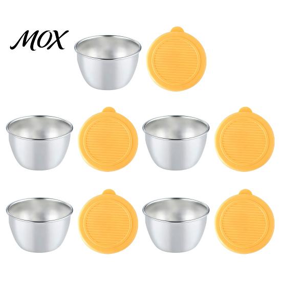 Metal Food Storage Cups for Snacks Stainless Steel Sauce Cup with Silicone Lid, Reusable Small Camping Condiment Container, Dipping Bowl Travel