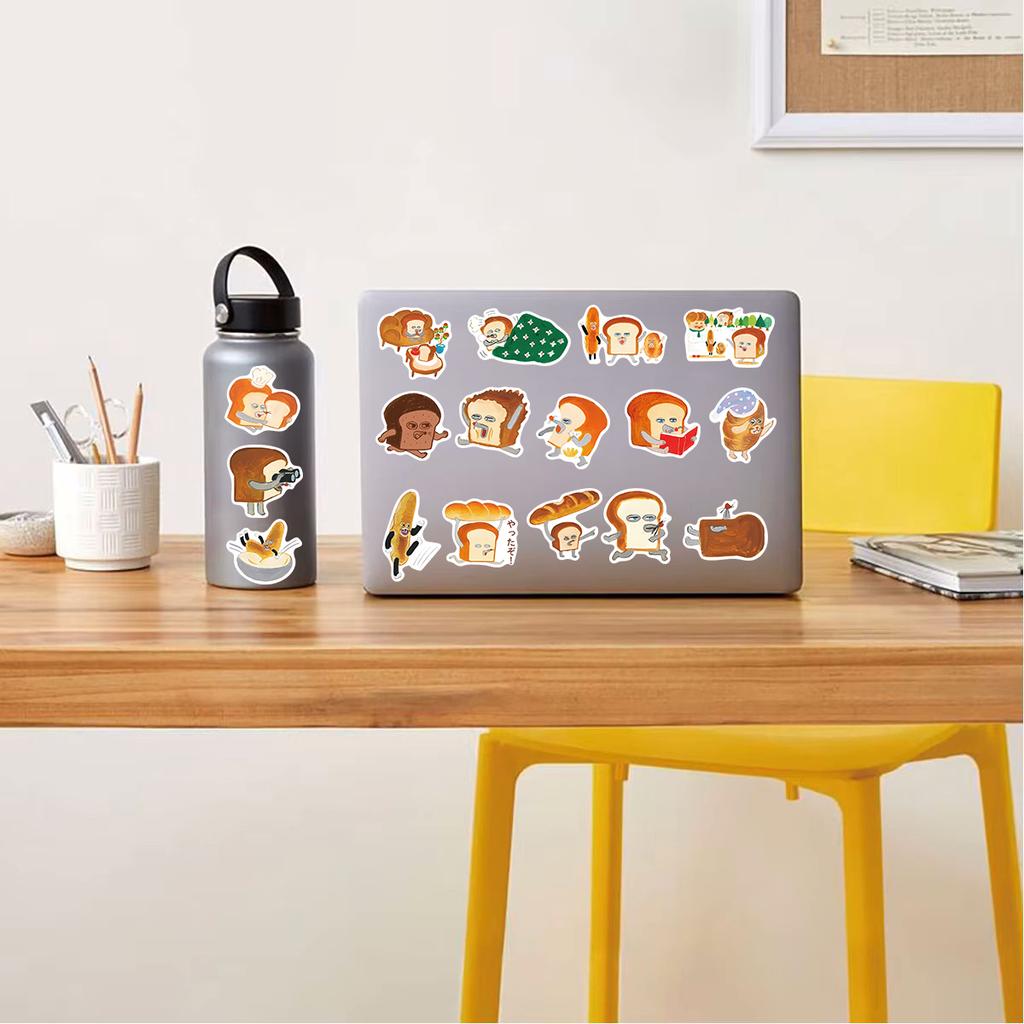 60/120PCS Bread Thief Sticker Skateboards Nostalgia Laptop Luggage  Scrapbook Retro Cafe Desktop Helmets Graffiti Sticker Decal