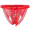 Sexy Underwear for Extreme Revealing Lace Underwear [BAOQISHAN] Women, T-back Pants, Lingerie, Perforated, See-through, Panties, Women's, Cute, (red)