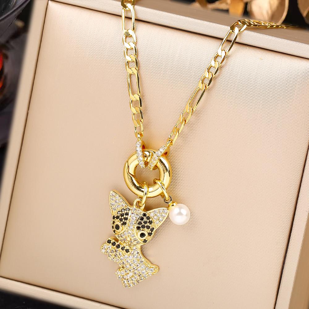 Блестящий цирконий Леопард Змея Лиса Щенок Животное Подвеска Ожерелье Для Женщины Вечеринка Ключица Цепочка Эстетичные Украшения Женские