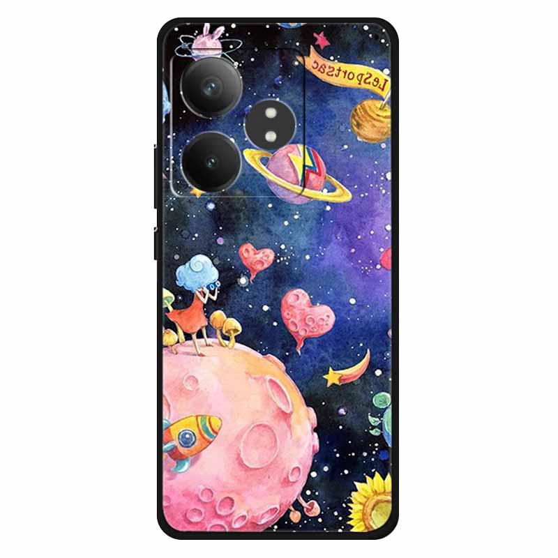 Чехол Для Realme GT 6T / GT 6 Чехлы Силиконовый Планета Расписной ТПУ Мягкая Задняя Крышка Телефона Для RMX3853 Защитный Чехол RMX3851 GT 6