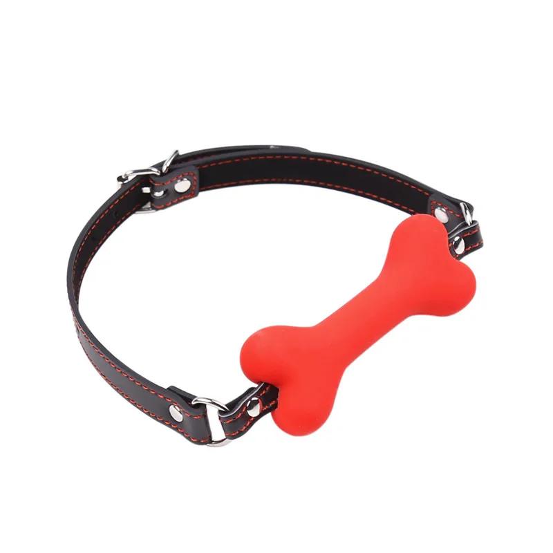 Soft Harness Mouth Silicone Dog Bone Ball Gag Open Mouth Gag Bondage Slave Gag Sex Products Sm Sex Toys for Women