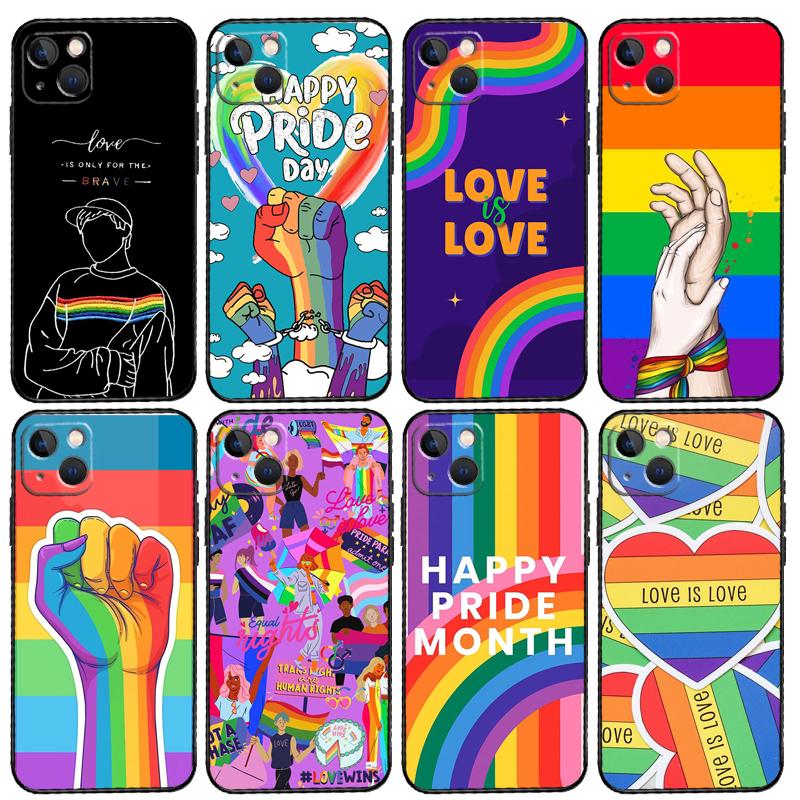 LGBTQ Lesbian Gay Pride Rainbow Case For iPhone 15 14 13 12 11 16 Pro Max Mini 7 8 Plus X XR XS Max Back Cover