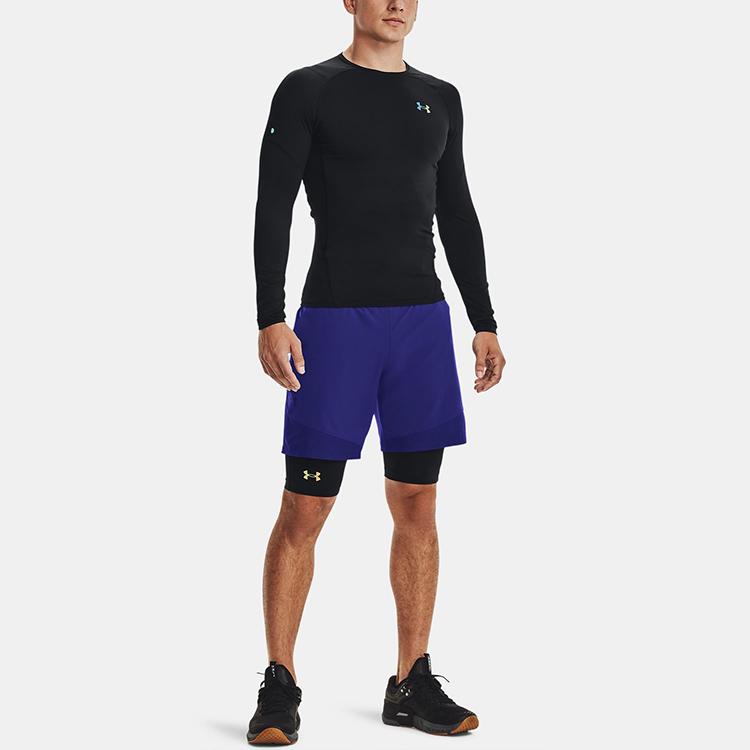 Under Armour Мощная растягивающаяся тренировочная компрессионная рубашка с длинным рукавом для мужчин, черная 1358233-001