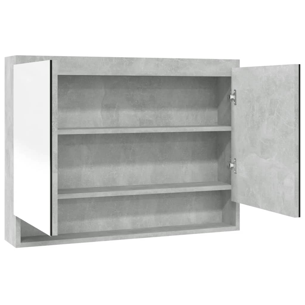 Vidaxl Szafka Łazienkowa Z Lustrem, 80X15X60 Cm, Mdf, Szarość Betonu